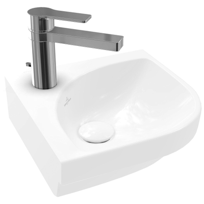 Villeroy & Boch 3.0 lave-mains d'angle 32cm 1 trou de robinet sans trop-plein avec Ceramicplus blanc