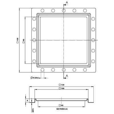 Aquaberg Siphon de rénovation avec grille en inox 10x10cm hauteur d''encastrement 8mm