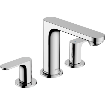 Hansgrohe Rebris s 3-gats wastafelmengkraan - 110 met PopUp - trekwaste - hoogglans chroom