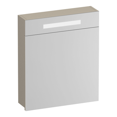 BRAUER Promise spiegelkast - 60x70x15cm -- met verlichting 1 linksdraaiende spiegeldeur mat beige