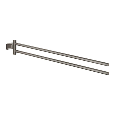 GROHE Essentials Cube Handdoekhouder - 43.9cm - dubbel - draaibaar - brushed hard graphite