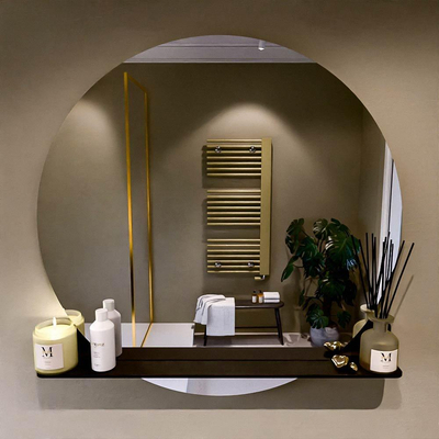 Mondiaz SPOT miroir – Ø 100 cm – avec tablette – Urban (noir)