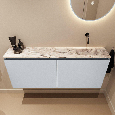 MONDIAZ TURE-DLUX 120cm toiletmeubel Clay. EDEN wastafel Glace positie rechts. Zonder kraangat.