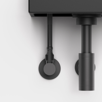 Clou InBe design robinet d'arrêt d'angle type 1 rond noir mat