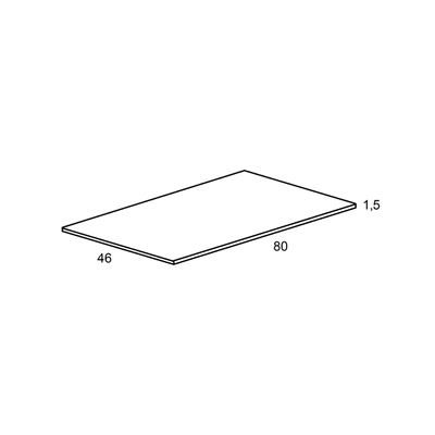 Adema Tops Plan sous vasque - 80x1.5x46cm - Noir mat