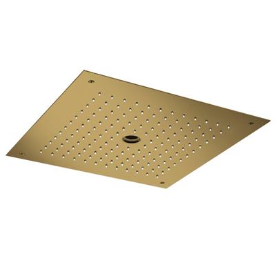 Hotbath Mate Hoofddouche Inbouw - hoofddouche vierkant - 38x38cm - met Waterpilaar - PVD - geborsteld messing (goud)