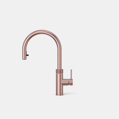 Quooker flex kokendwaterkraan - draaibare & uittrekbare uitloop - Combi reservoir - Warm / kokend water - rosé koper