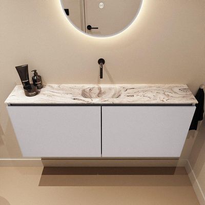 MONDIAZ TURE-DLUX meuble de toilettes 120 cm Cale. EDEN lavabo Glace position milieu. Sans trou de robinet.