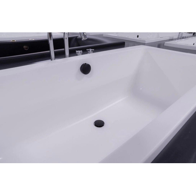 FortiFura Calvi Remplissage/vidage baignoire avec bonde clic clac Noir mat