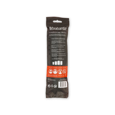 Brabantia PerfectFit Sac poubelle - fermeture à tirette - code B - 5 litres - 10 pièces/rouleau