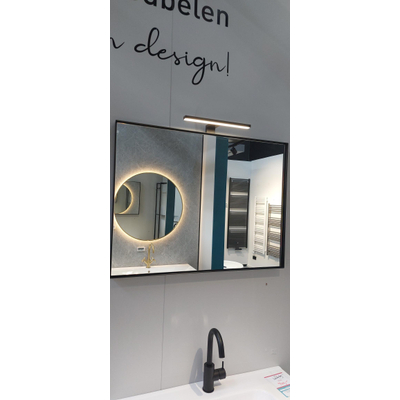 Proline Framed Spiegel - 80x4x60cm - frame rondom aluminium Spiegel MET Proline spiegellamp 30cm zwart SHOWROOMMODEL