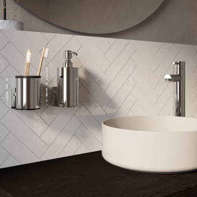 BRAUER Ensemble d'Accessoires - distributeur de savon - gobelet - avec fixation murale - surface magnétique - chrome