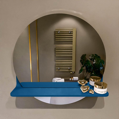 Mondiaz SPOT miroir – Ø 50 cm – avec tablette – Jeans (bleu)