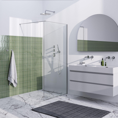 Brauer Season Douche à l'italienne - 100x200cm - verre clair avec cadre - Inox