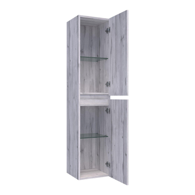 BRAUER Solution Badkamerkast - 160x35x35cm - 2 greeploze links- rechtsdraaiende deur - MFC - Birch