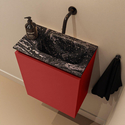 MONDIAZ TURE-DLUX Meuble de toilette 40cm Fire. EDEN lavabo Lava position droite. Sans trou de robinet.
