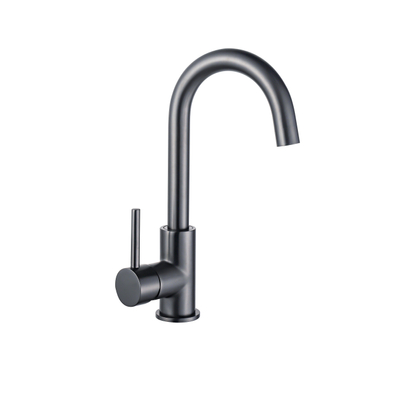 Fortifura Calvi wastafelkraan - hoog - draaibare - uitloop - PVD - geborsteld gunmetal (antraciet)