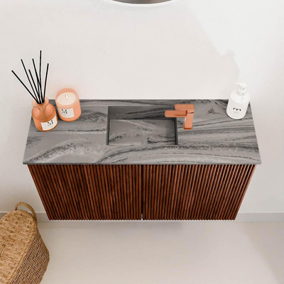 Mondiaz JOYA-DLUX 70cm toiletmeubel - kleur Ruby - Wastafel FAYE positie Midden 1 kraangat kleur Sombra.
