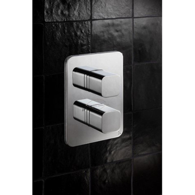 Crosswater Atoll Crossbox - inbouwdeel - met afbouwdeel - 1500 klep - 2 functies - thermostatisch - chroom