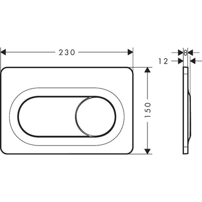 Hansgrohe IFrame Original S Drukplaatvoor - dualflush - chroom