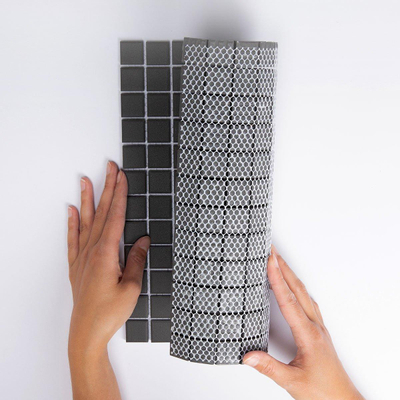 The Mosaic Factory London mozaïektegel - 30x30cm - wand en vloertegel - Vierkant - Porselein Black Mat