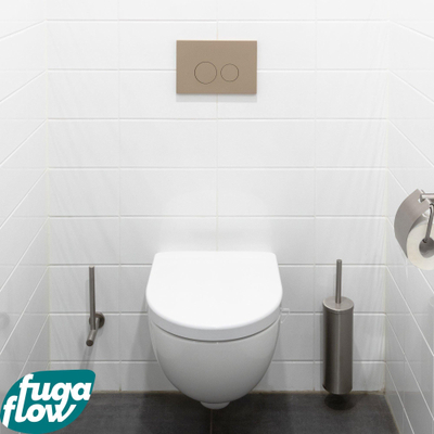 FugaFlow Efficiente Press Bedieningsplaat - bedieningspaneel voor Geberit UP320 inbouwreservoir - dualflush - ronde knoppen - kunststof taupe -