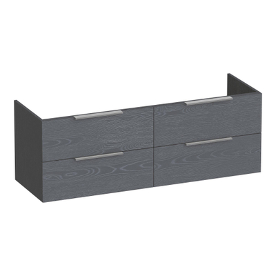 BRAUER Elevate wastafelonderkast 140 excl. opleggrepen 4 softclose lades en 2 sifon uitsparingen - Timber Grey