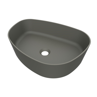 Arcqua Rocker vasque - 50x37x13cm - à poser - droite - organique - marbre coulé béton mat