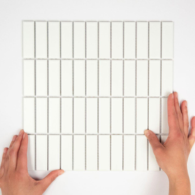 La Mosaic Factory Paris carreau mosaïque - 30x30cm - carrelage mural et de sol - Rectangulaire - Porcelaine Blanc Mat