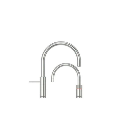 Quooker Nordic Round Twintaps - draaibare uitloop - Combi incl. Cube reservoir - Warm / kokend / bruisend / gefilterd water - RVS