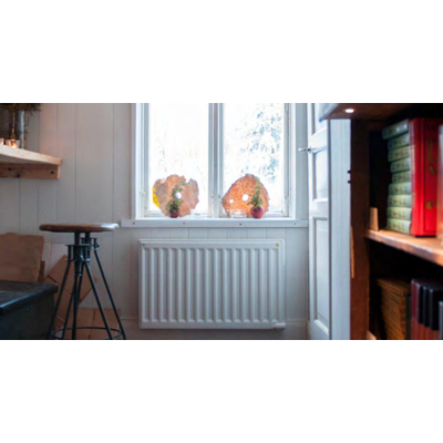Radson Yali Digital radiateur panneau électrique 80x30cm 750watt incluant consoles murales acier Blanc