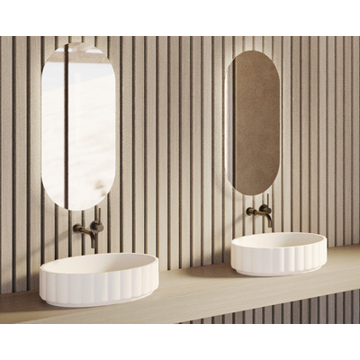Riho Catching Waves vasque - 61x38cm - solid surface - ovale - mat blanc