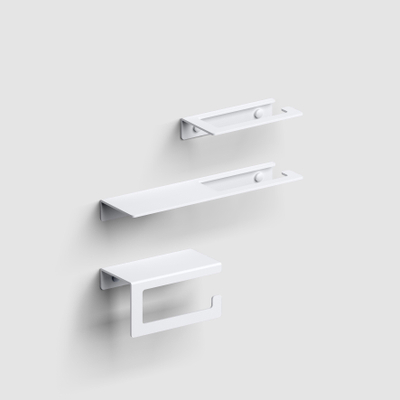 Clou Fold porte-rouleau de papier toilette sans couvercle modèle courbé blanc mat