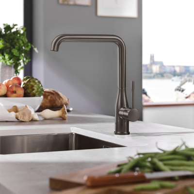 GROHE essence new Mitigeur de cuisine - bec en L - graphite brossé foncé