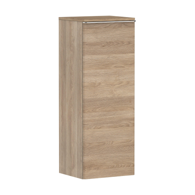 Hansgrohe Xelu Q Armoire mi-haute - 106.5x40x35cm - 1 porte - poignée chrome - fermeture amortie - charnière à droite - natural oak