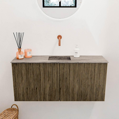 Mondiaz JOYA-DLUX 90cm meuble de toilette - couleur Dusk - Vasque FAYE position Milieu Sans trou de robinet couleur Oza