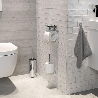 Tiger Noon Toiletrolhouder - zonder klep - met planchet - chroom