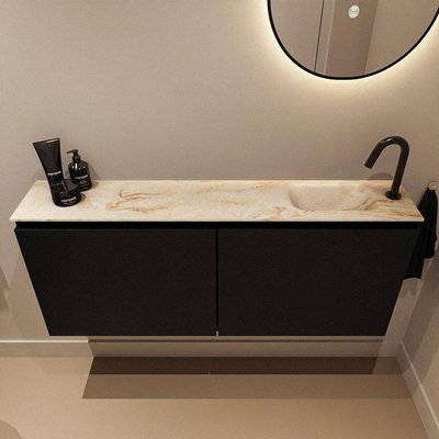 MONDIAZ TURE-DLUX Meuble toilette - 120cm - Urban - EDEN - vasque Frappe - position droite - 1 trou de robinet