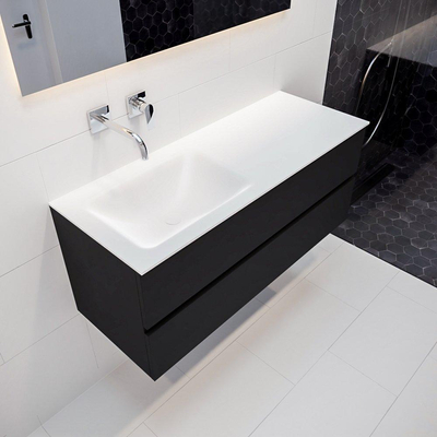 Mondiaz VICA Ensemble de meuble de salle de bain - 120cm - meuble sous-vasque urbain - 2 tiroirs - lavabo nuage gauche - sans trou de robinet version XL 60cm de haut