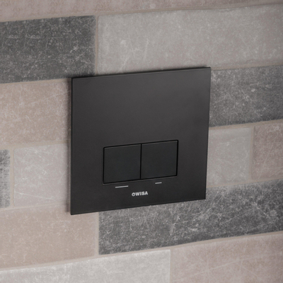 Wisa Delos Bedieningspaneel - rechthoek - 16x16x1 - dualflush - aluminium - zwart mat