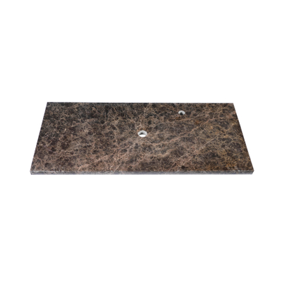 Saniclass Noche Plan vasque - 100x46cm - 1 trou de robinet - 1 découpe pour siphon - pierre naturelle marbrée - Dark Emperador