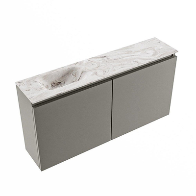 MONDIAZ TURE-DLUX 100cm toiletmeubel Smoke. EDEN wastafel Glace positie links. Zonder kraangat.