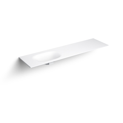 Clou Hammock Plan vasque 180x50,3cm simple cuve à gauche Aluite Blanc mat