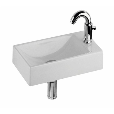 Geberit Diedro fontein - 40x23cm kraangat rechts - zonder overloop - glans wit