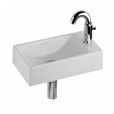 Geberit Diedro Lave mains vasque gauche 40x23cm trou pour robinetterie droite Blanc