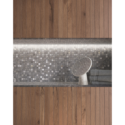 Fap Ceramiche Roma Stone Mosaico Gold Pietra Grey Carrelage mural soyeux - 30.5x30.5cm - Gris