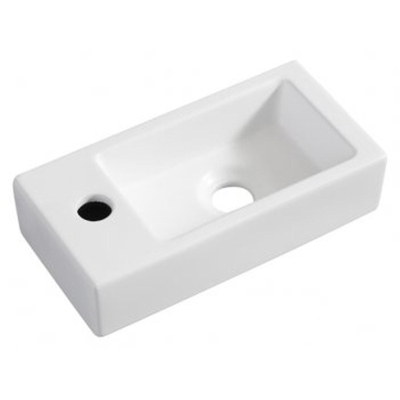 Wiesbaden Rhea S mini fontaine gauche 36,5 x 18 x 9 cm céramique blanc mat
