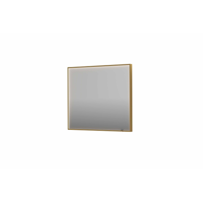 INK SP19 miroir - 90x4x80cm rectangulaire en cadre acier incl dir LED - chauffage - changement de couleur - dimmable et interrupteur - brossé or mat