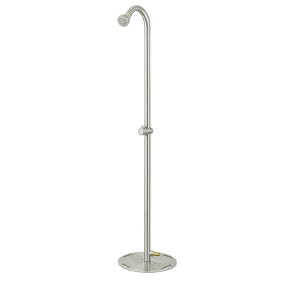 FugaFlow Eccelente Douche extérieure mobile en verre - AISI 316 - raccord pour tuyau de jardin - PVD - Acier inoxydable brossé