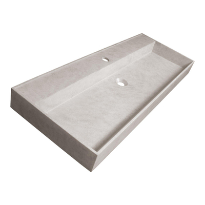 Saniclass concrete lavabo 119.2x46x11cm 1 évier 1 trou pour robinet sans trop-plein béton enduit gris chiné seconde choix